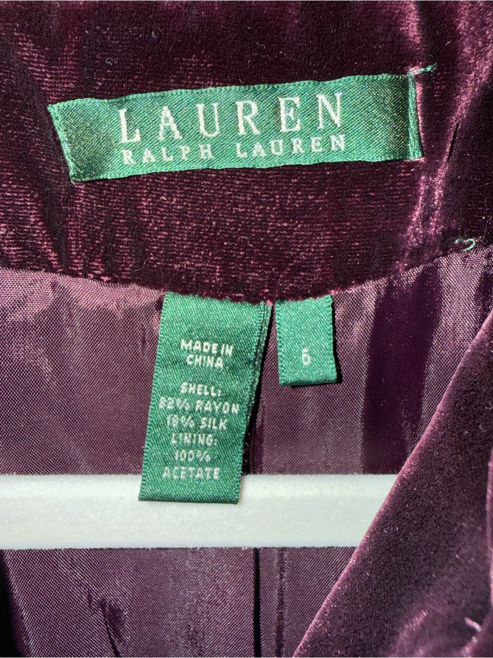 Vintage Ralph Lauren Velvet Military-Button Blazer in Deep Plum - Picture 3 of 7